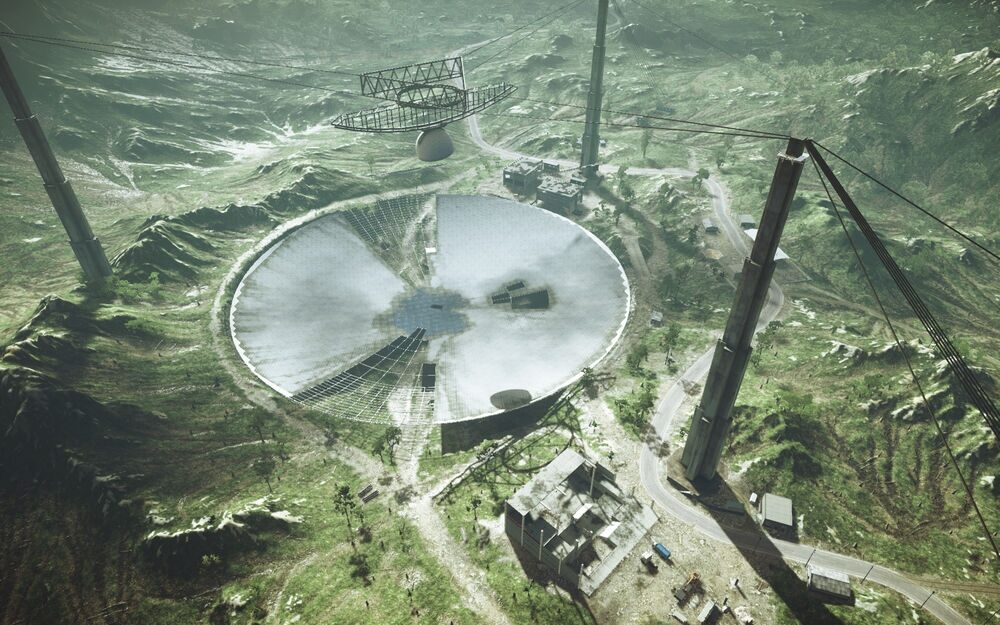 《战地4》地图中巨型射电望远镜现实原型发生坍塌
